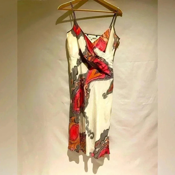 Trina Turk bias cut spaghetti strap dress, sz 6 - Picture 2 of 10